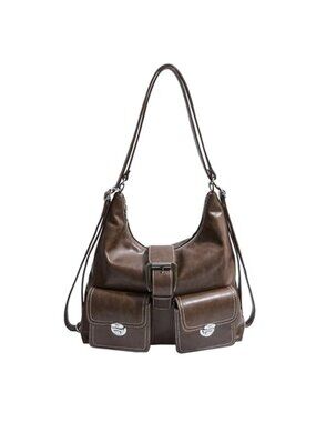 Women's 3-in-1 PU Leather Convertible Sling Backpack Crossbody Handbag Work